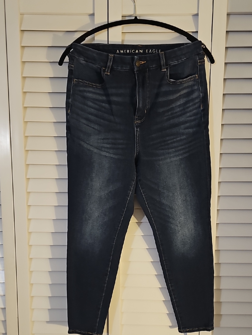 American Eagle Outfitters Dark Blue High-Rise Skinny Jeans